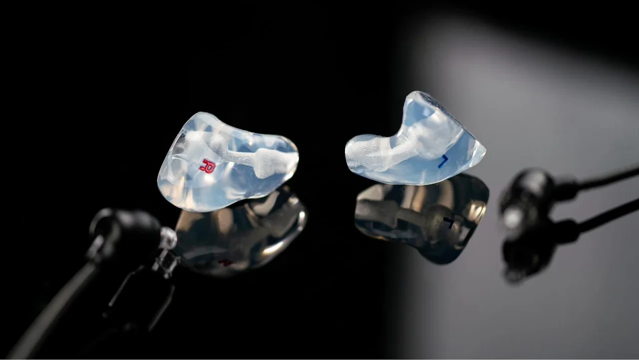 Your custom Clarity Aloft adapter — molded to your ear, shown in clear